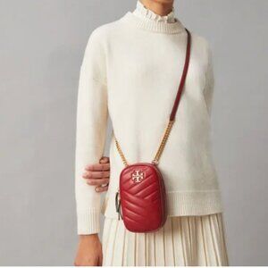 Tory Burch Red Kira Chevron Phone Crossbody